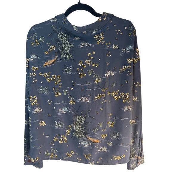 2/$30 ZARA Srpl Collection Large Long Sleeve Viscose Shirt  Botanical & Animal - Picture 3 of 14